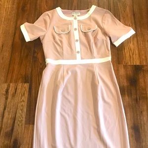 Pink and white work dress